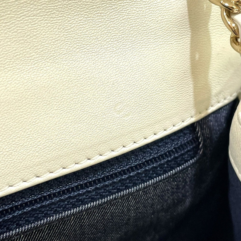 Chanel Red Color White Tweed Leather Pochette Shoulder Bag