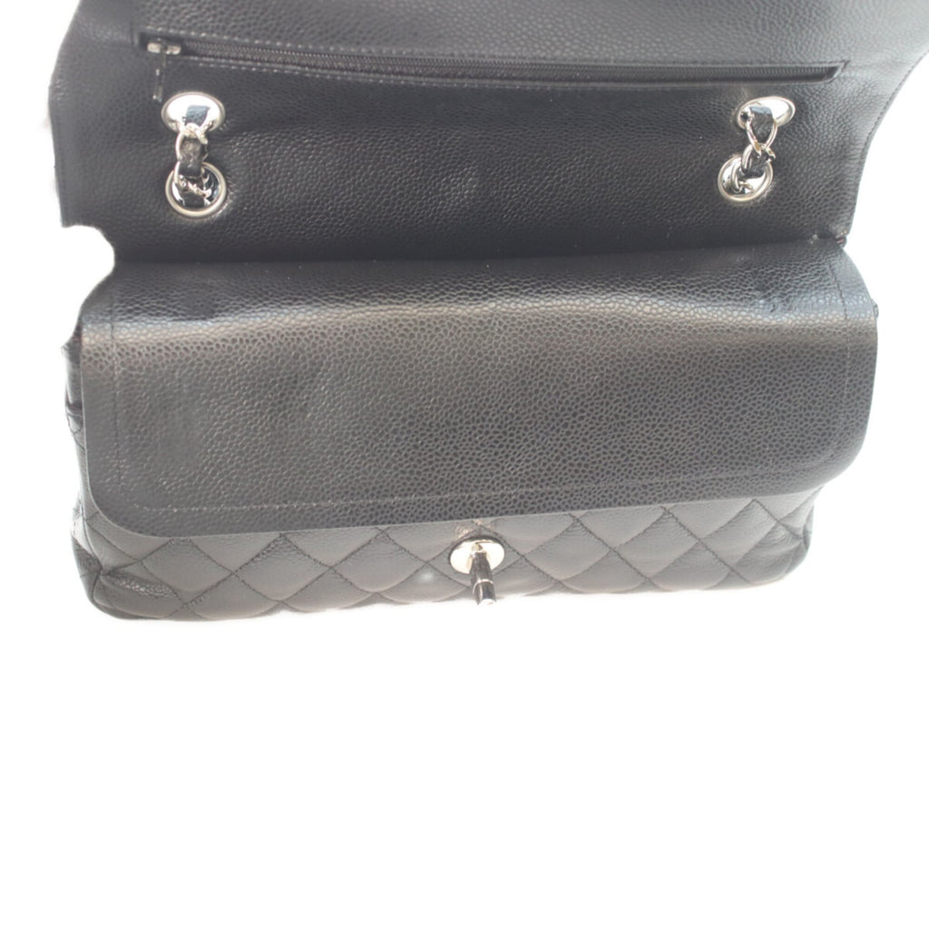 Chanel Matelasse Black Grained Calfskin Shoulder Bag