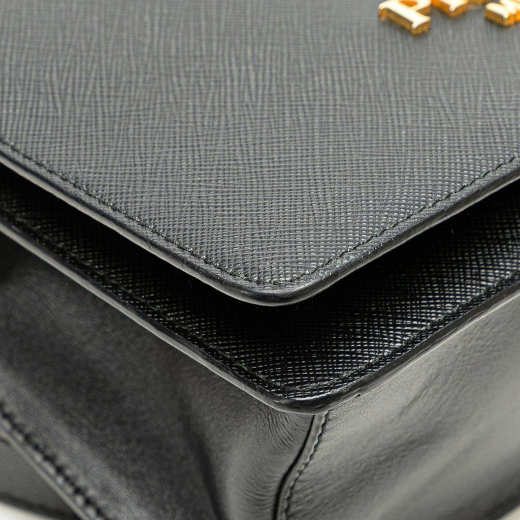 Prada Black Leather Shoulder Bag