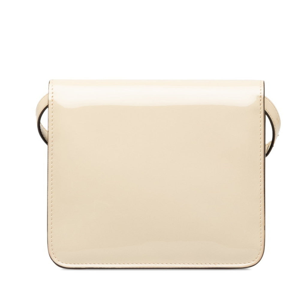 Fendi Ivory White Patent Leather Shoulder Bag