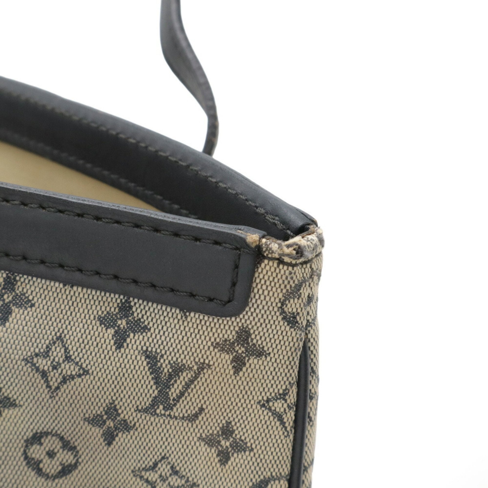 Louis Vuitton Blue Canvas Leather Handbag Shoulder Bag Tote Bag