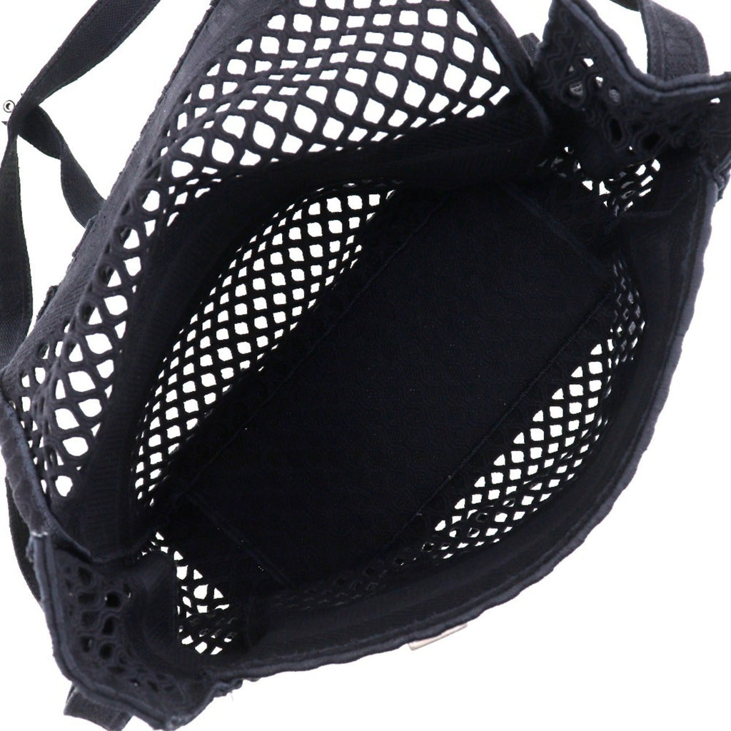 Christian Dior Black Mesh Messenger Bag Shoulder Bag (Pre-Owned)