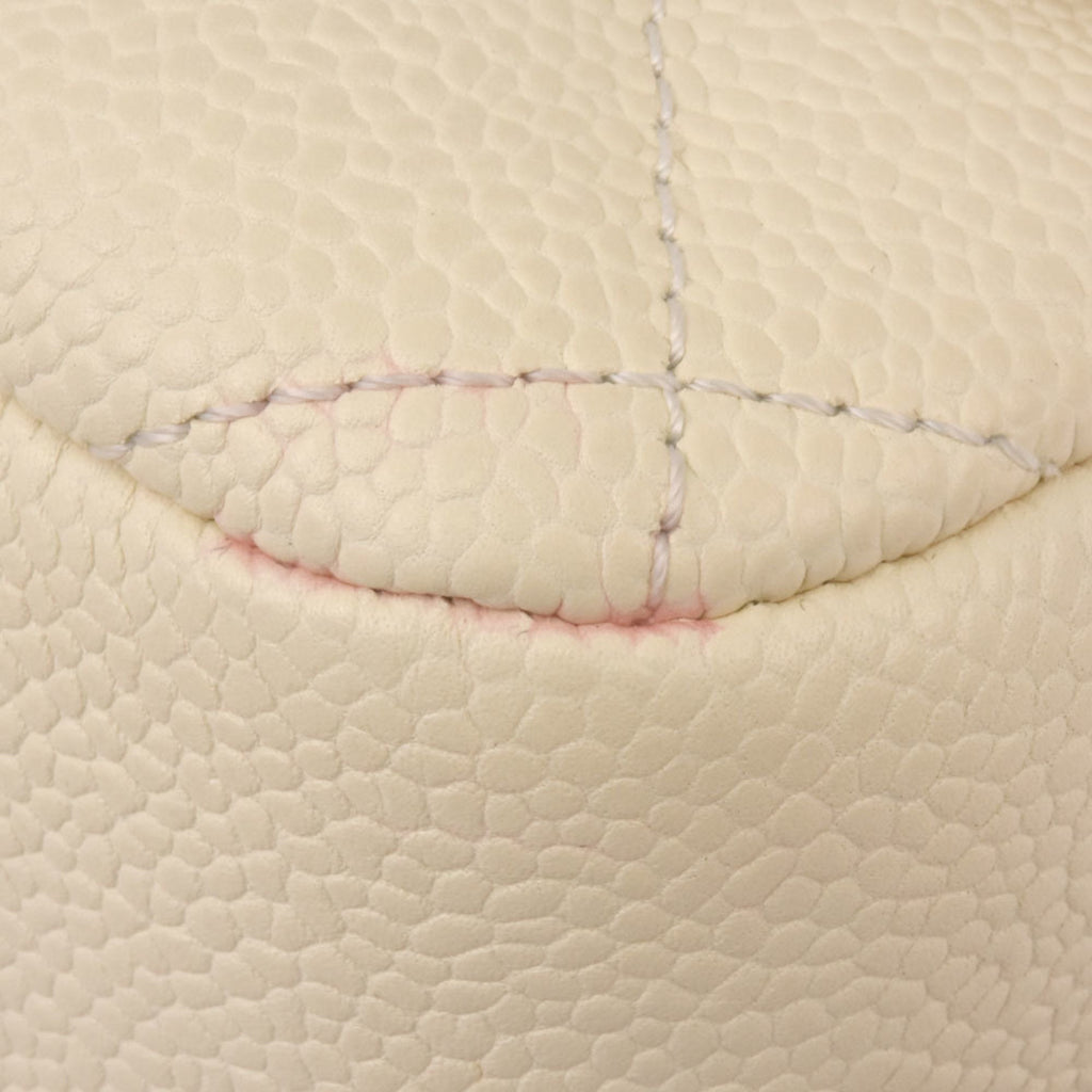 Chanel Off-White Grained Calfskin Shoulder Bag