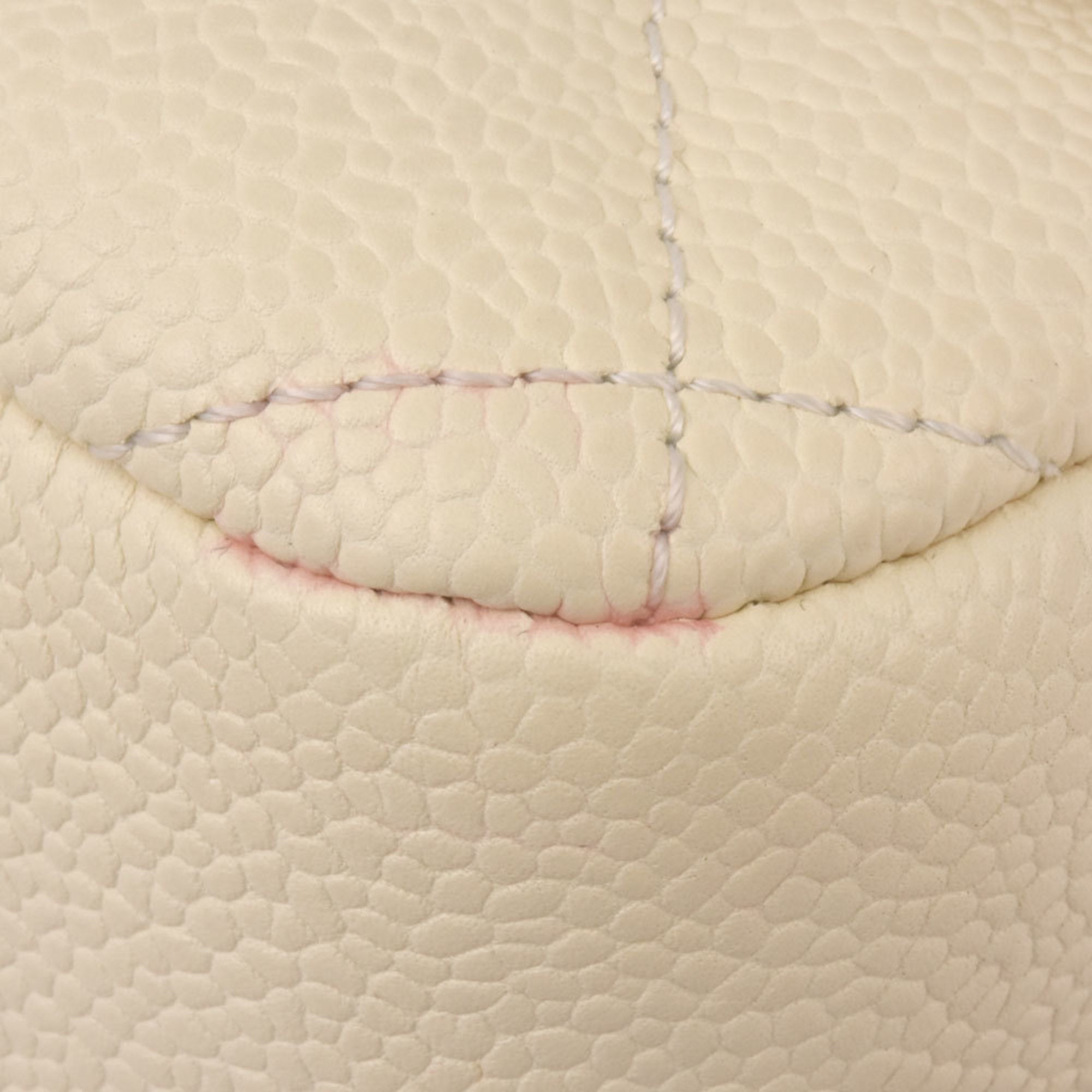 Chanel Off-White Grained Calfskin Shoulder Bag