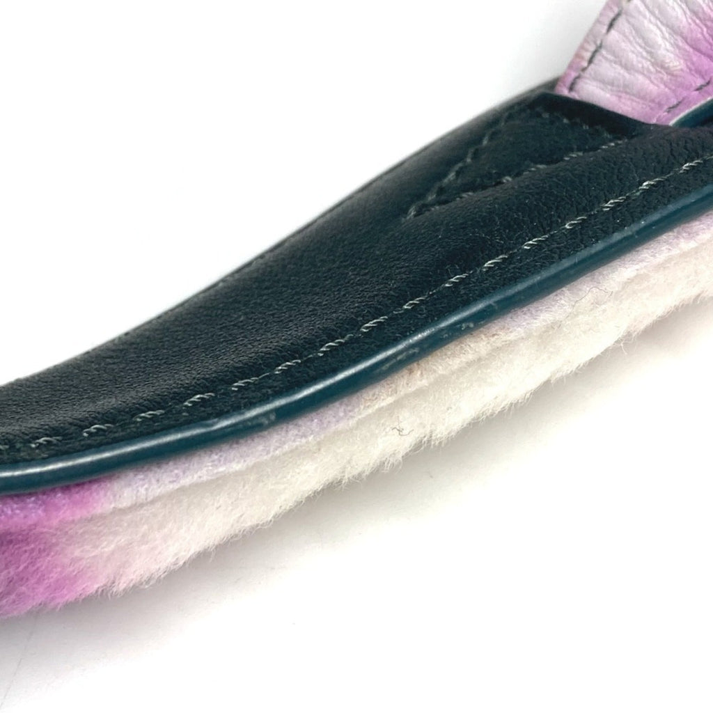 Louis Vuitton Black Purple White Fur Leather Backpack