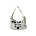 Prada White Pile Fabric Handbag Pouch