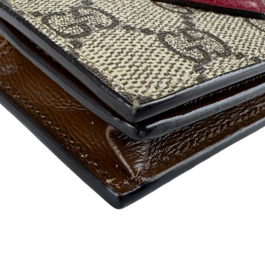 Gucci Brown Dark Red Gg Supreme Long Wallet (Bi-Fold) (Pre-Owned)