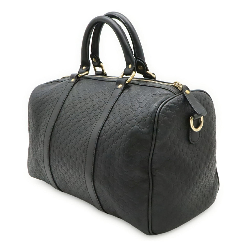 Gucci Microguccissima Black Micro Gg Leather Boston Bag Handbag (Pre-Owned)