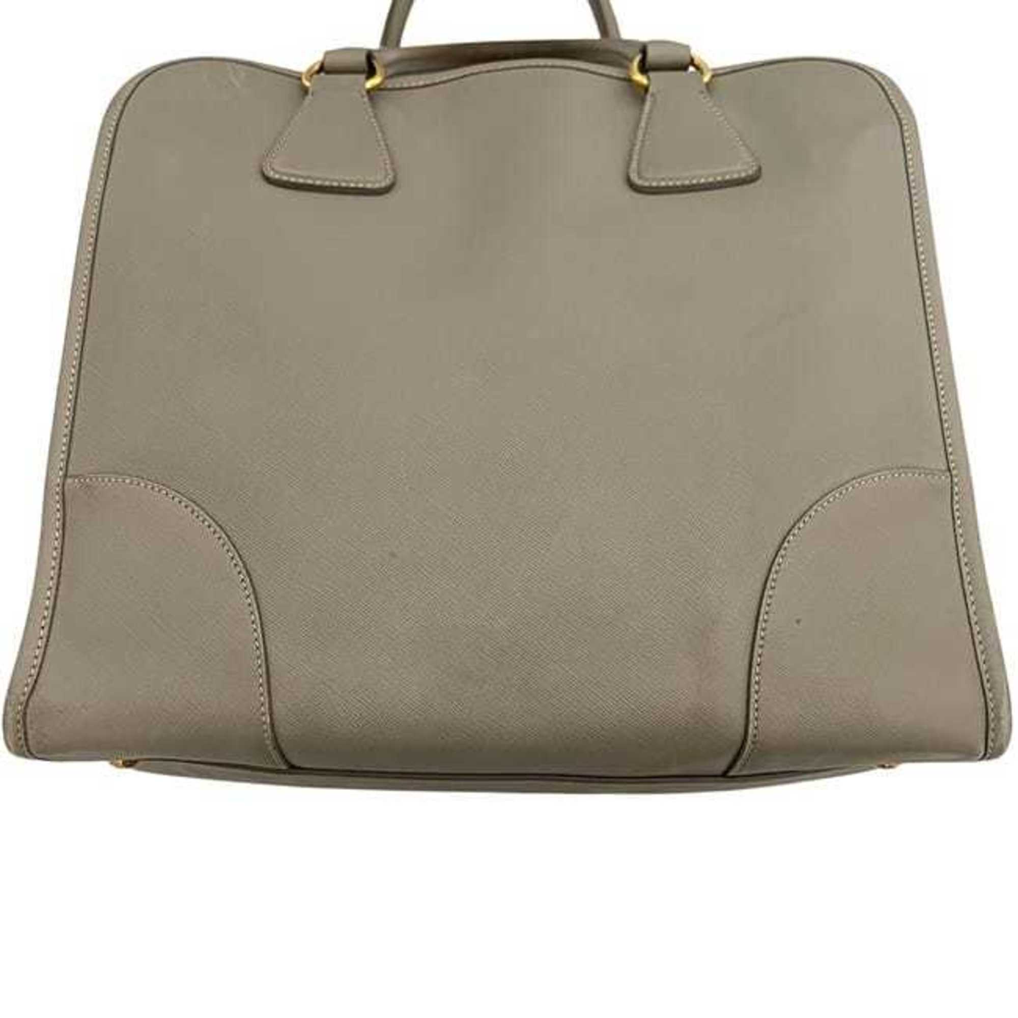 Prada Saffiano Beige Leather Handbag Shoulder Bag