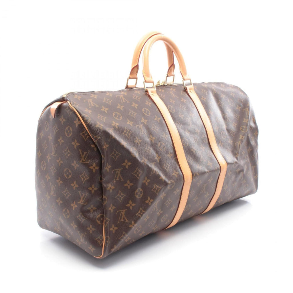 Louis Vuitton Brown Monogram Coated Canvas Leather Boston Bag Handbag