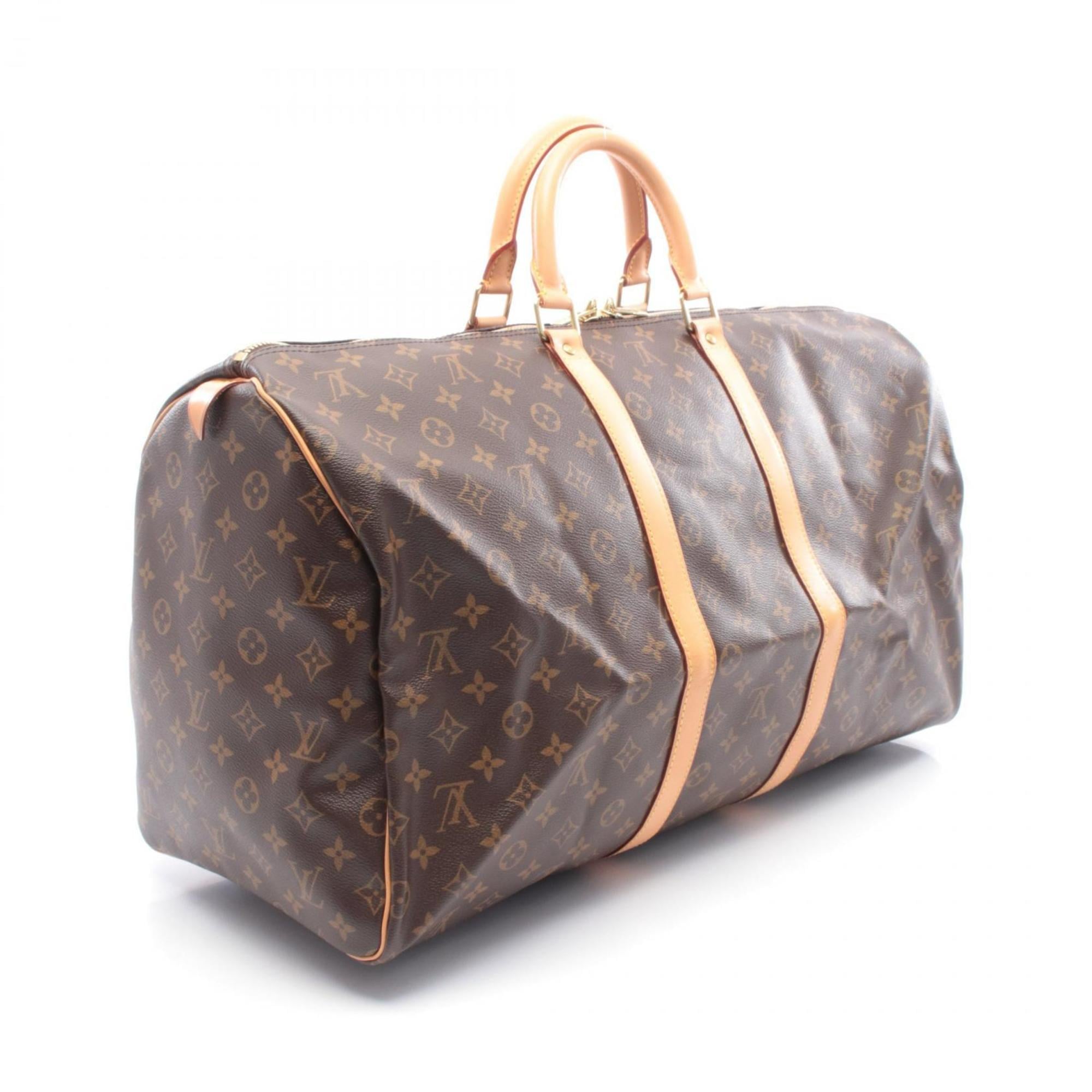 Louis Vuitton Brown Monogram Coated Canvas Leather Boston Bag Handbag