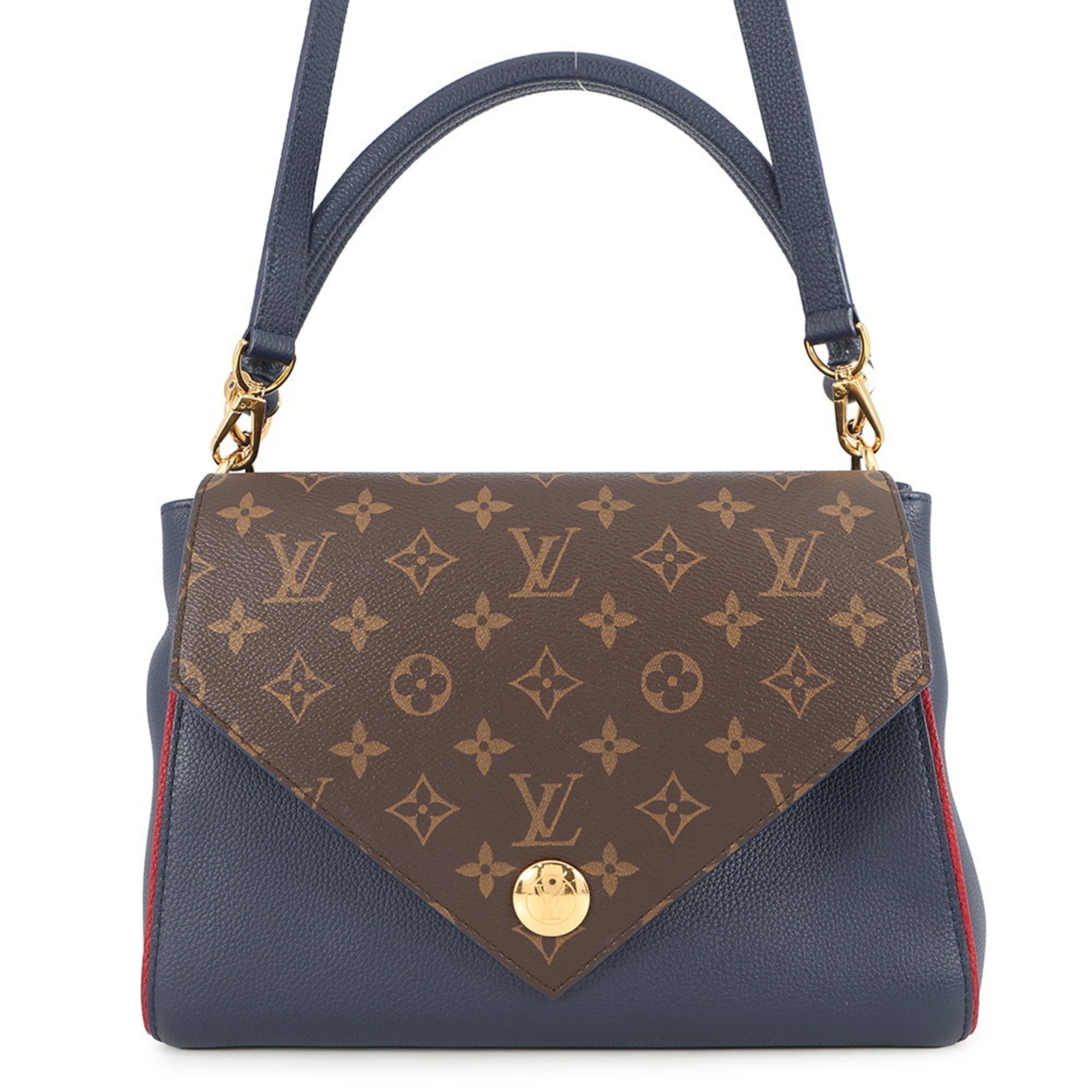 Louis Vuitton Monogram Navy Blue Leather Handbag