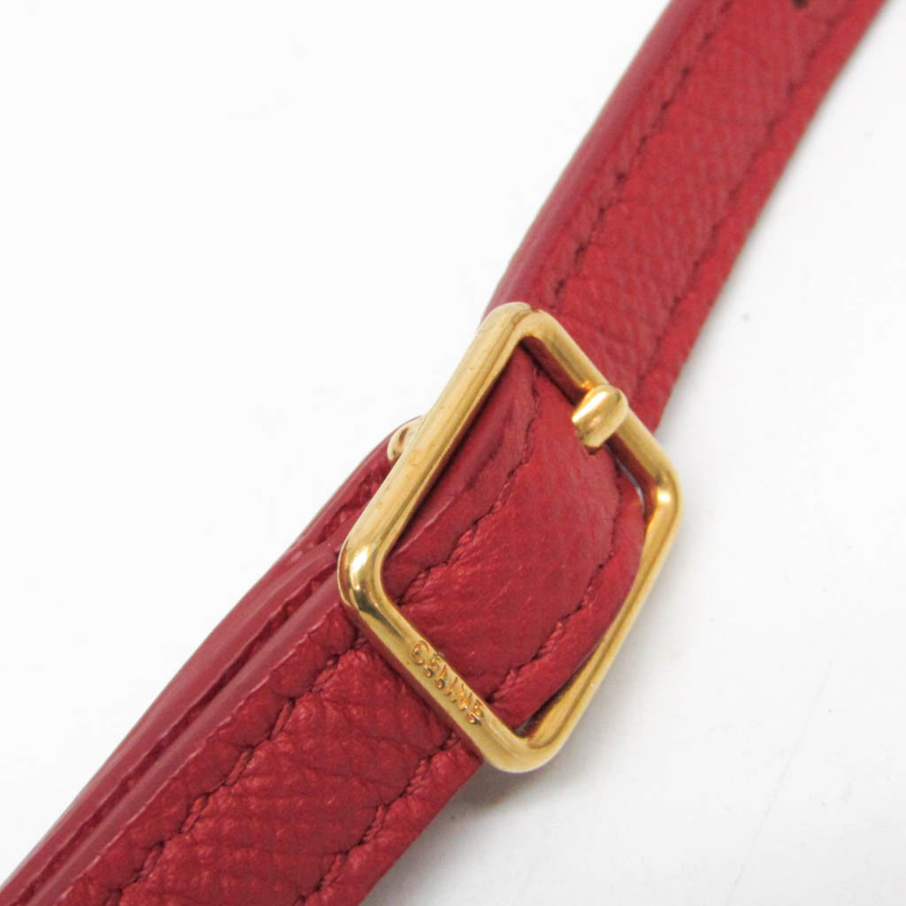 Celine Belt Bag Textured Leather Red Leather Handbag