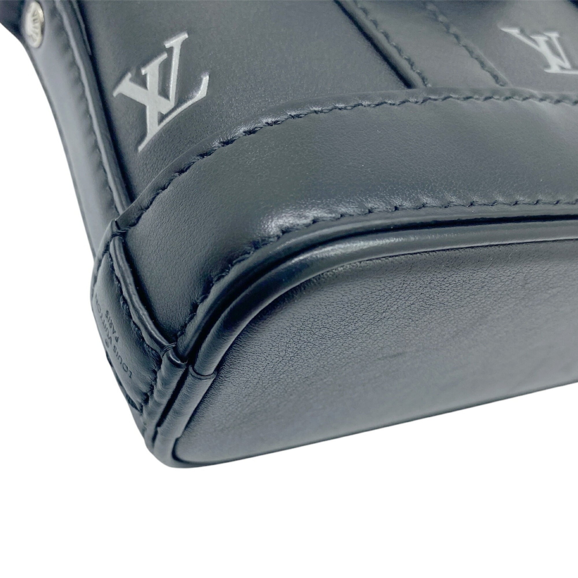 Louis Vuitton Black Leather Handbag Shoulder Bag