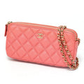 Chanel Pink Grained Calfskin Shoulder Bag