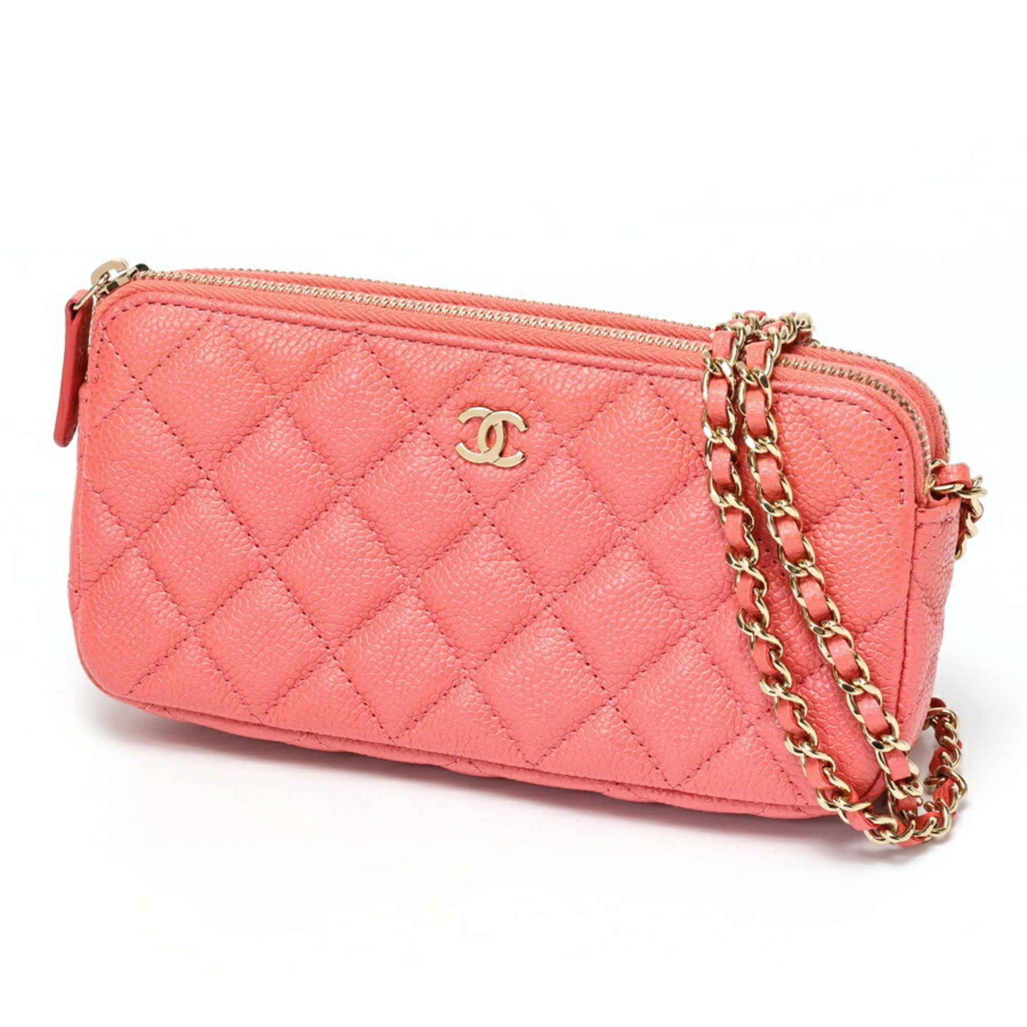 Chanel Pink Grained Calfskin Shoulder Bag