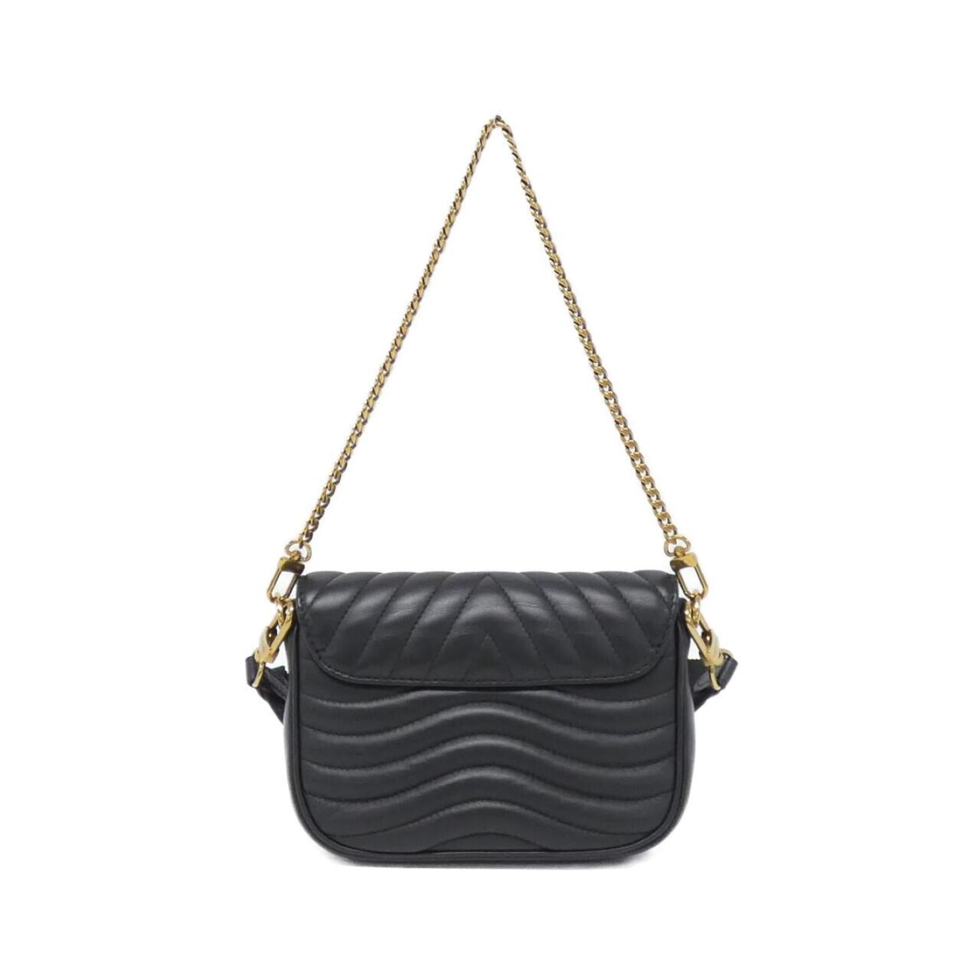 Louis Vuitton Black Leather Pochette Pouch Shoulder Bag