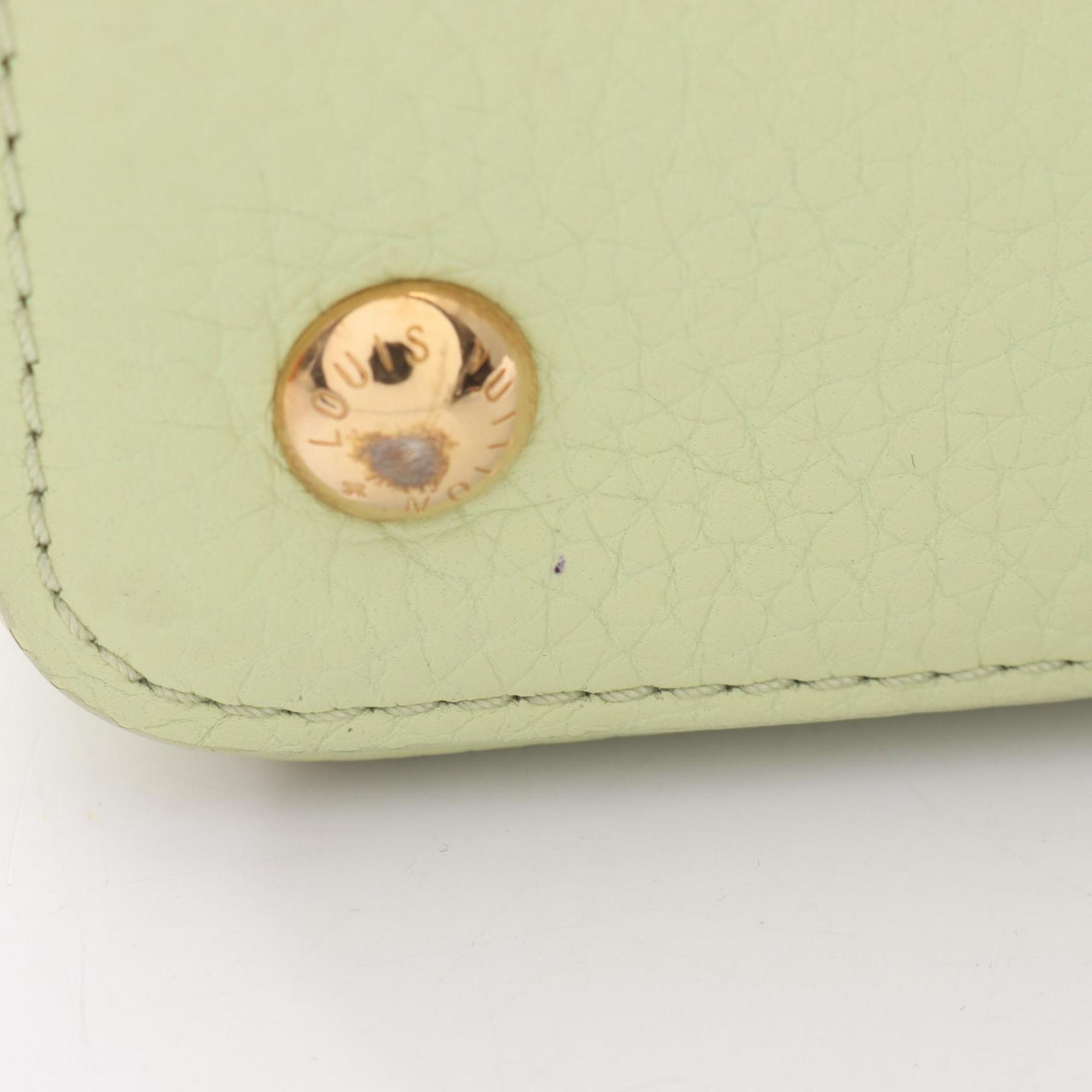 Louis Vuitton Green White Leather Handbag