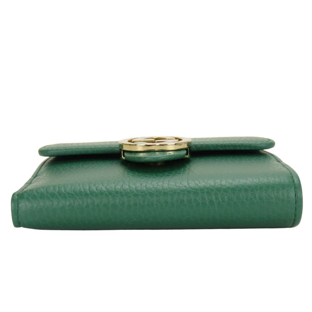 Gucci Green Leather Wallet (Bi-Fold) (Pre-Owned)