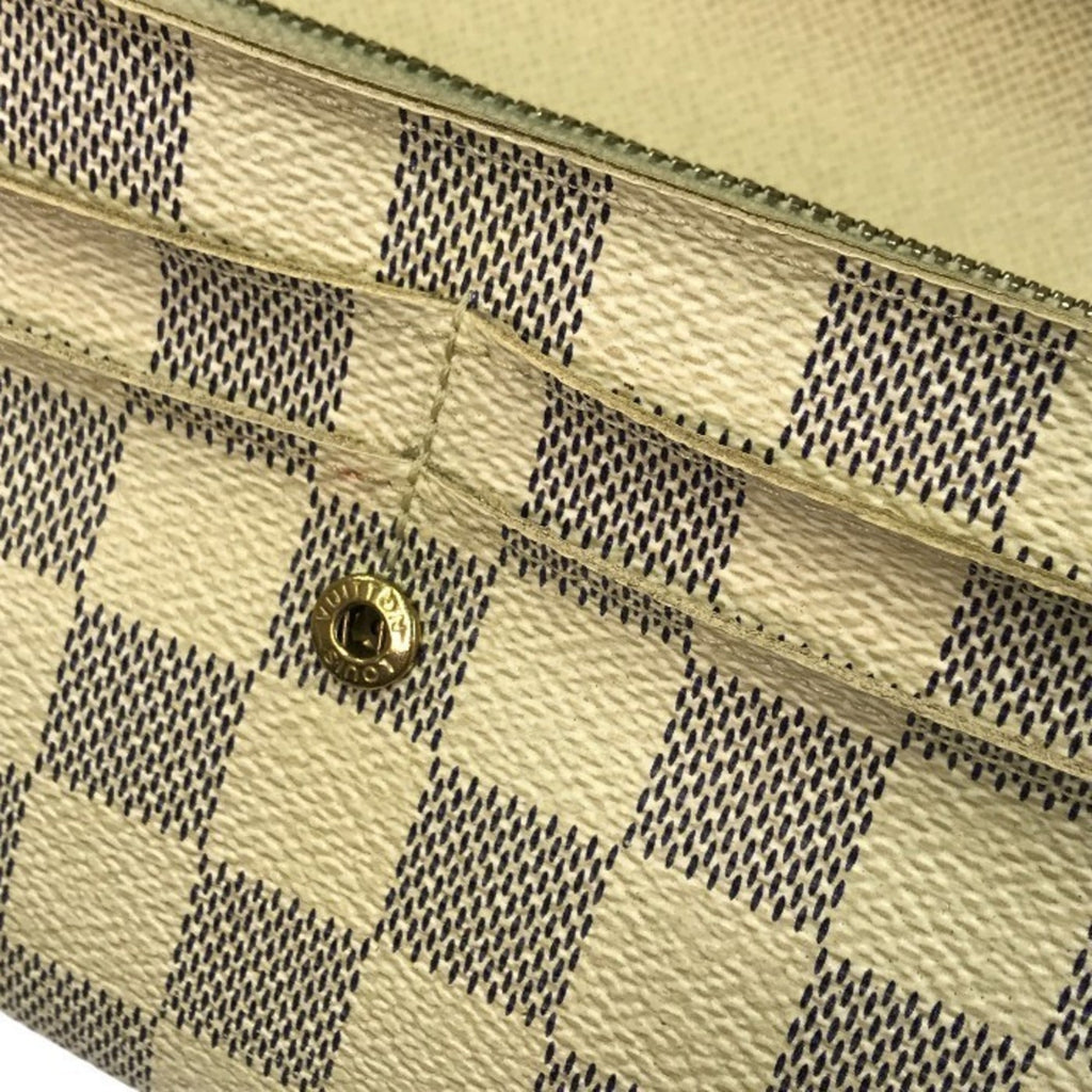 Louis Vuitton White Damier Azur Long Wallet (Tri-Fold)