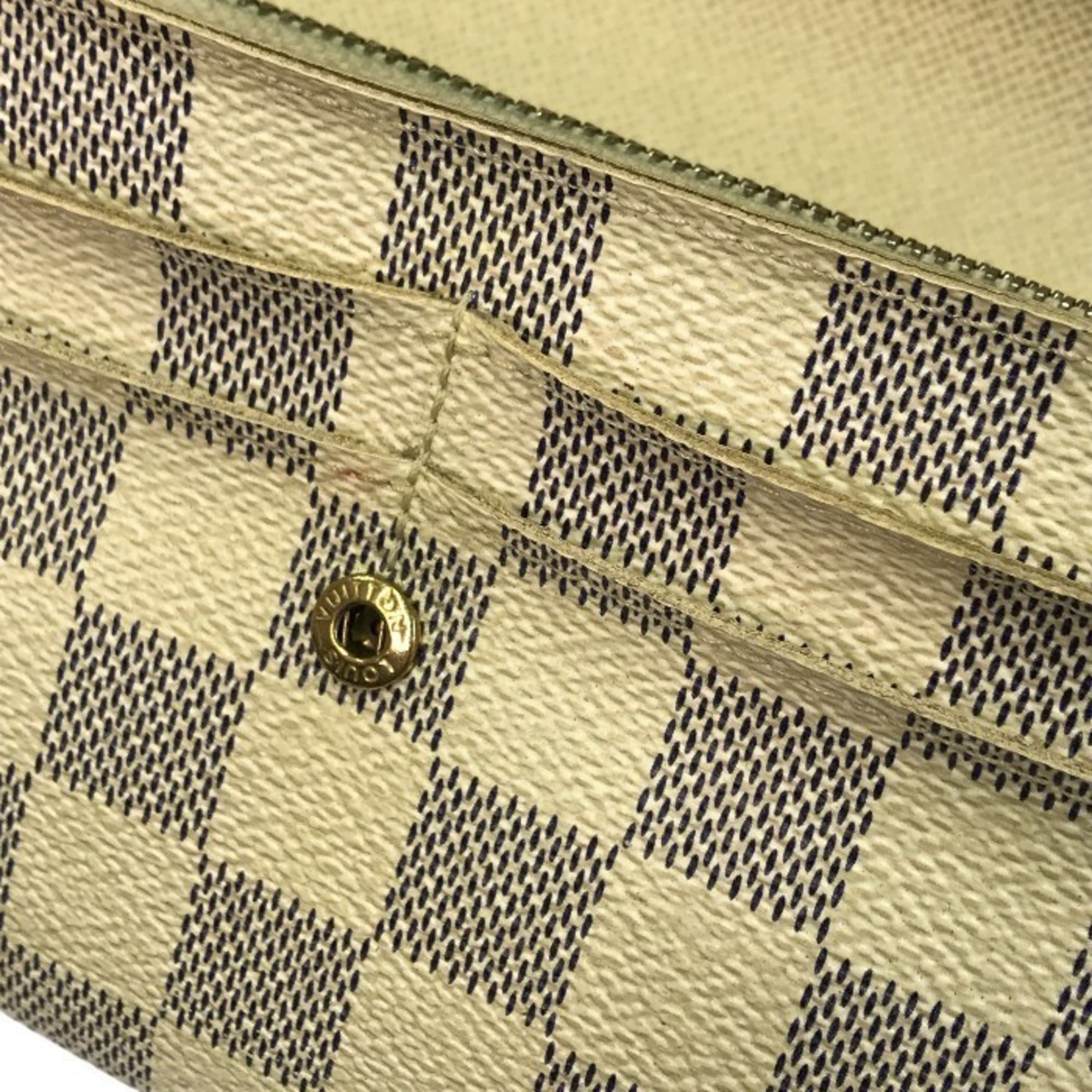 Louis Vuitton White Damier Azur Long Wallet (Tri-Fold)