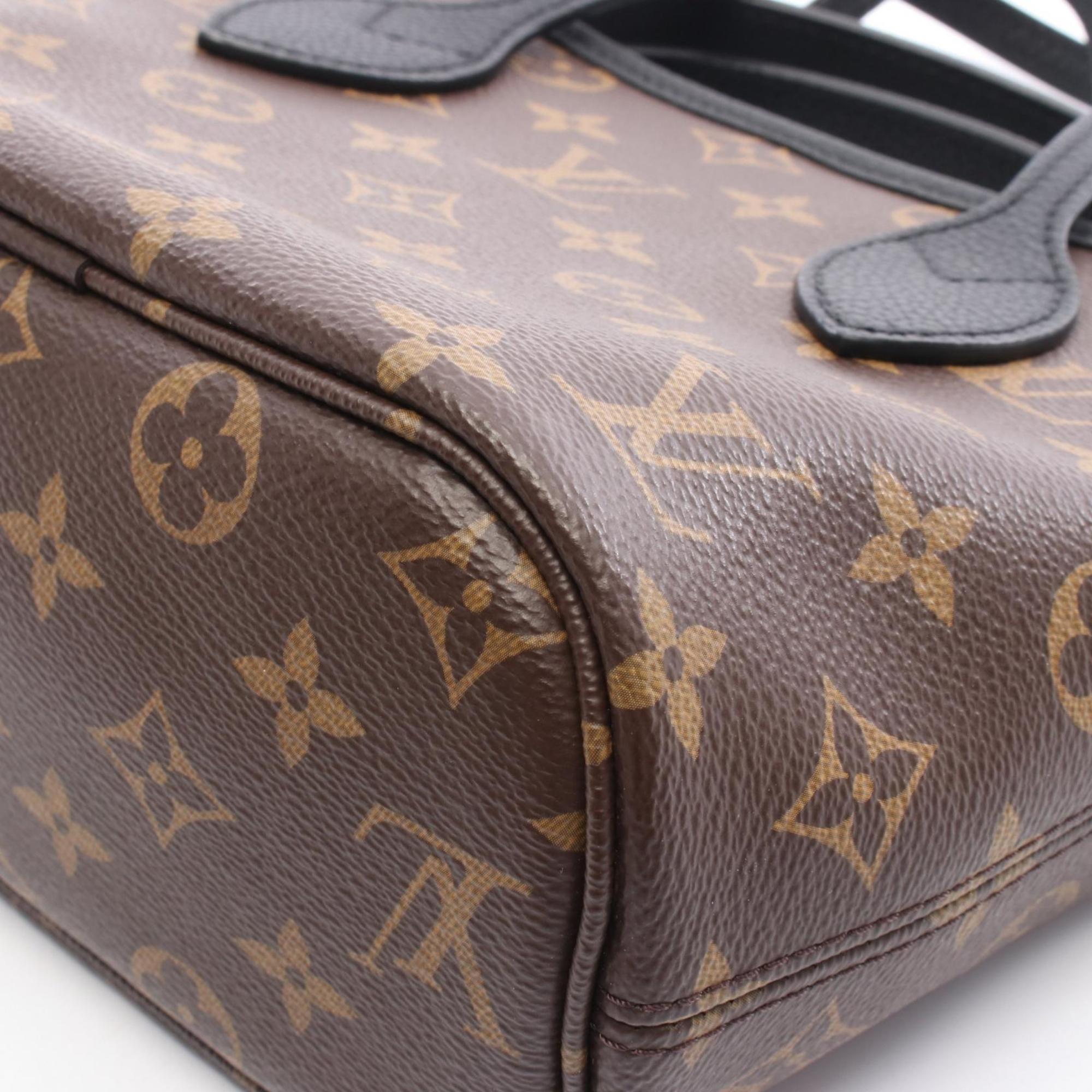 Louis Vuitton Black Brown Noir Coated Canvas Leather Tote Bag