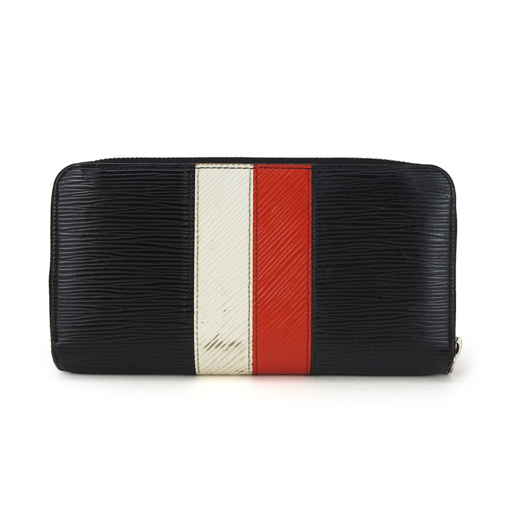 Louis Vuitton Black Red Color White Epi Leather Long Wallet