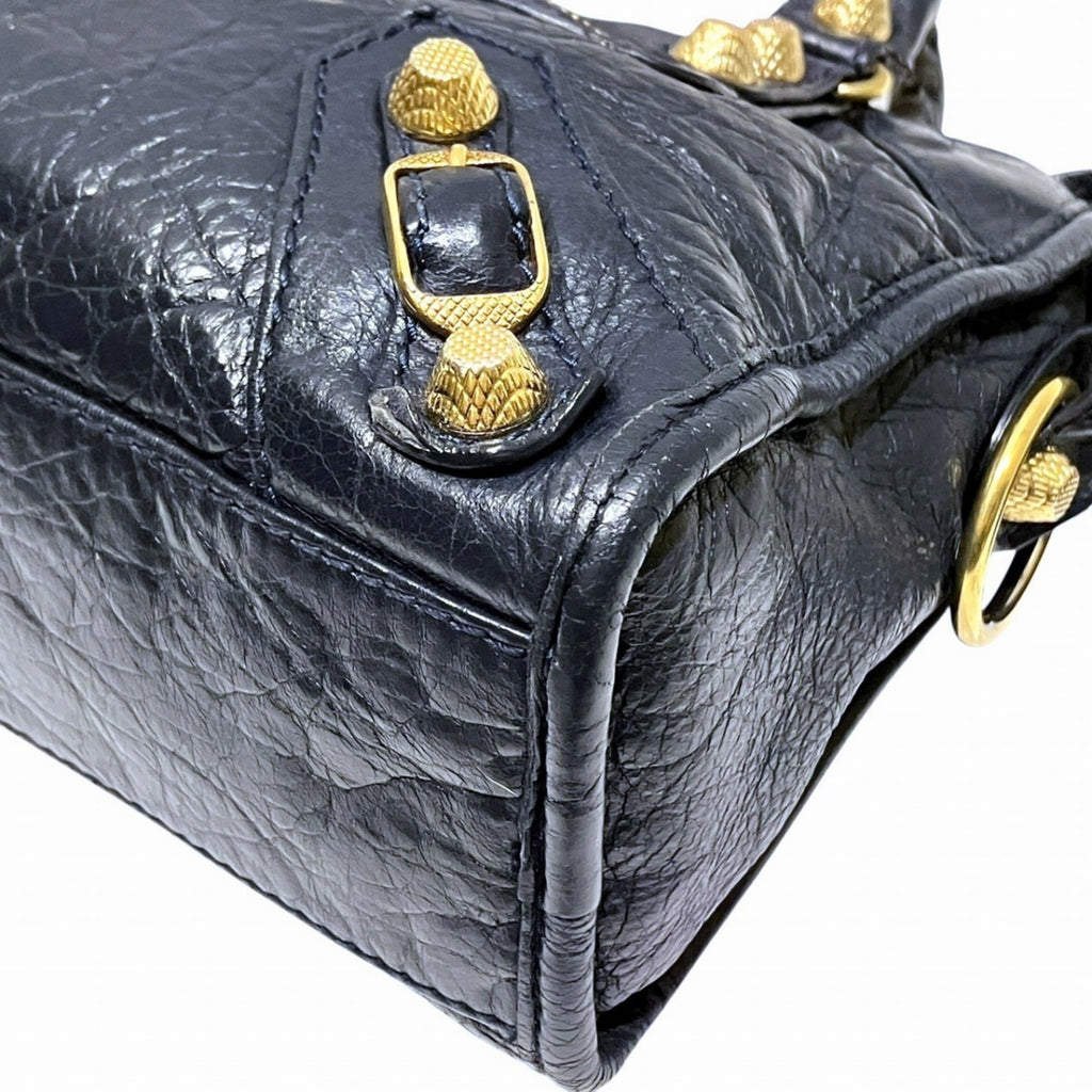 Balenciaga Navy Leather Hand