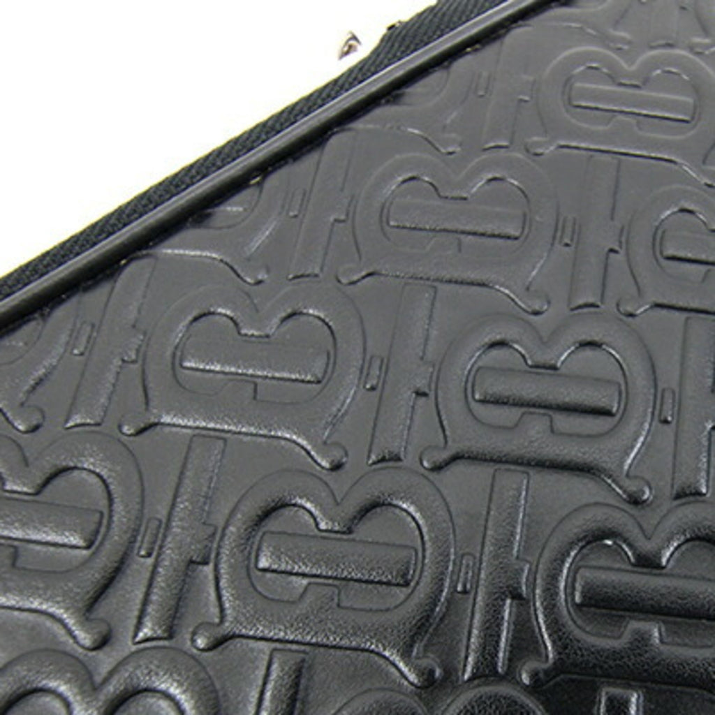 Burberry Black Leather Clutch Bag Document Case