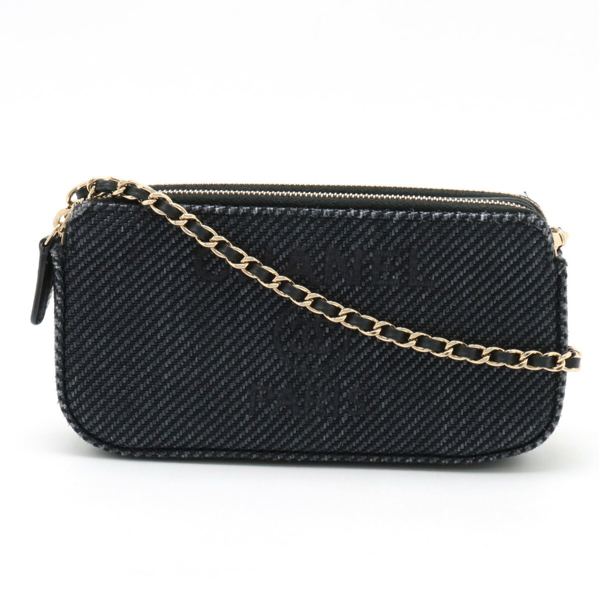 Chanel Navy Canvas Clutch Bag Shoulder Bag