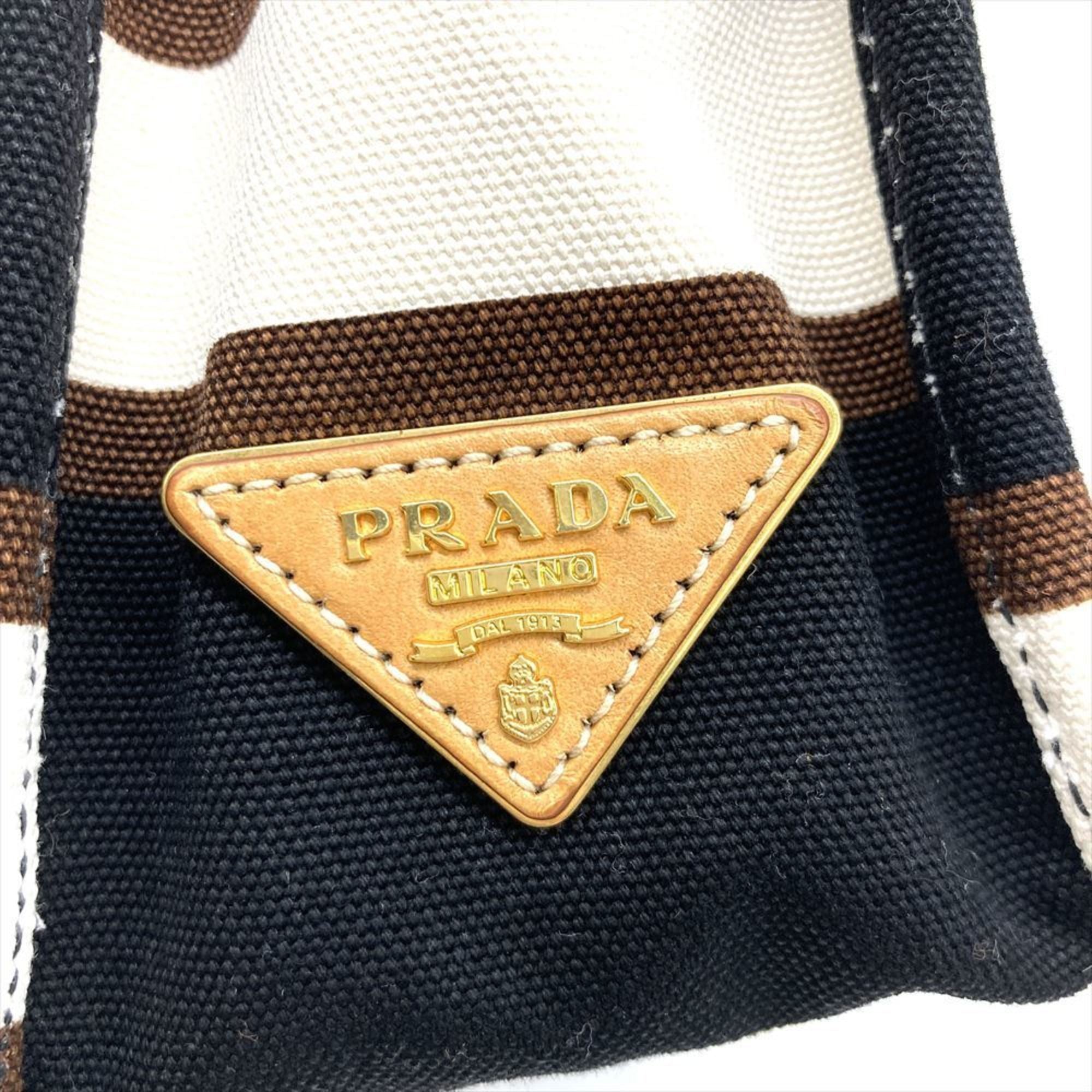 Prada Brown Multi-Color Canvas Handbag