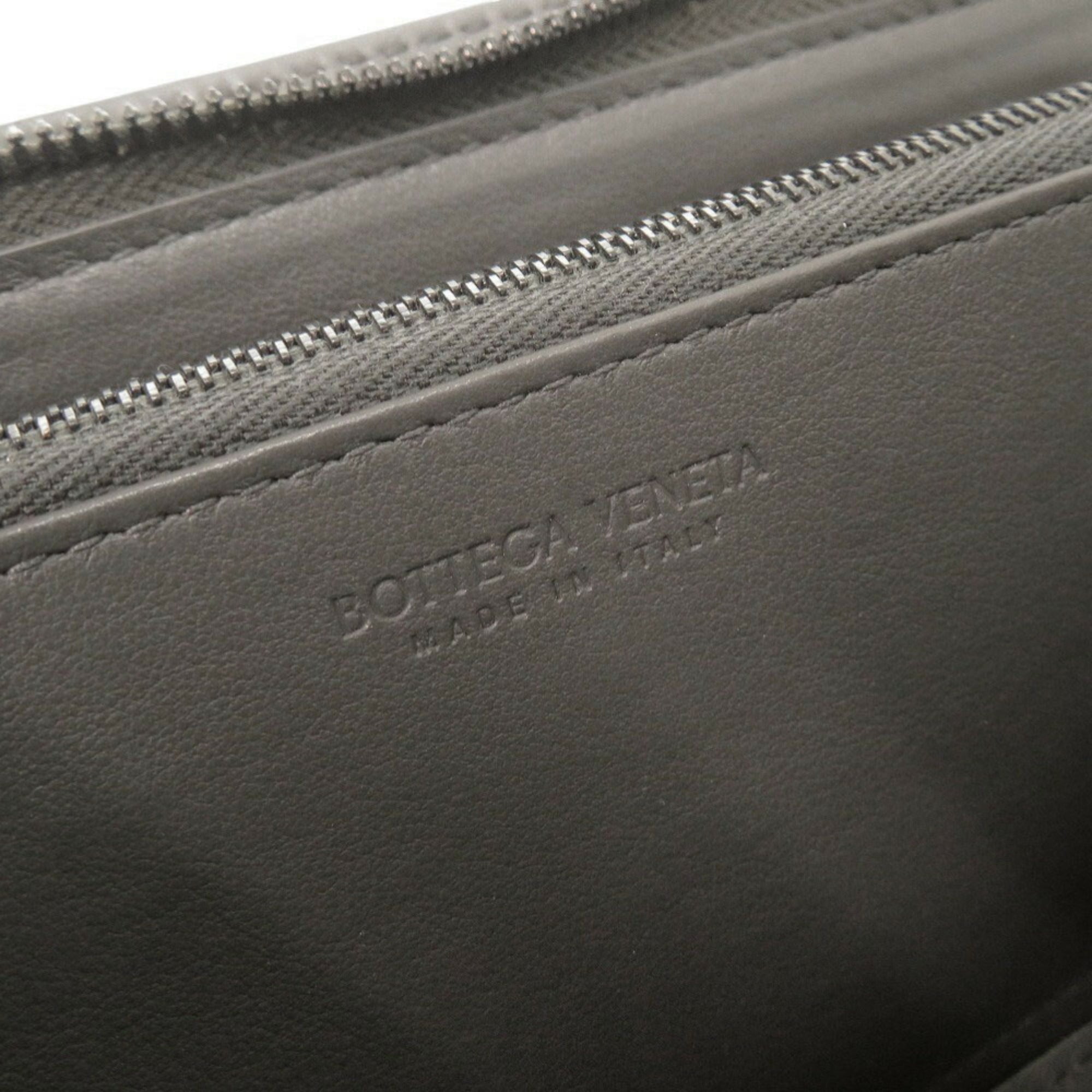 Bottega Veneta Gray Intrecciato Long Wallet (Bi-Fold)