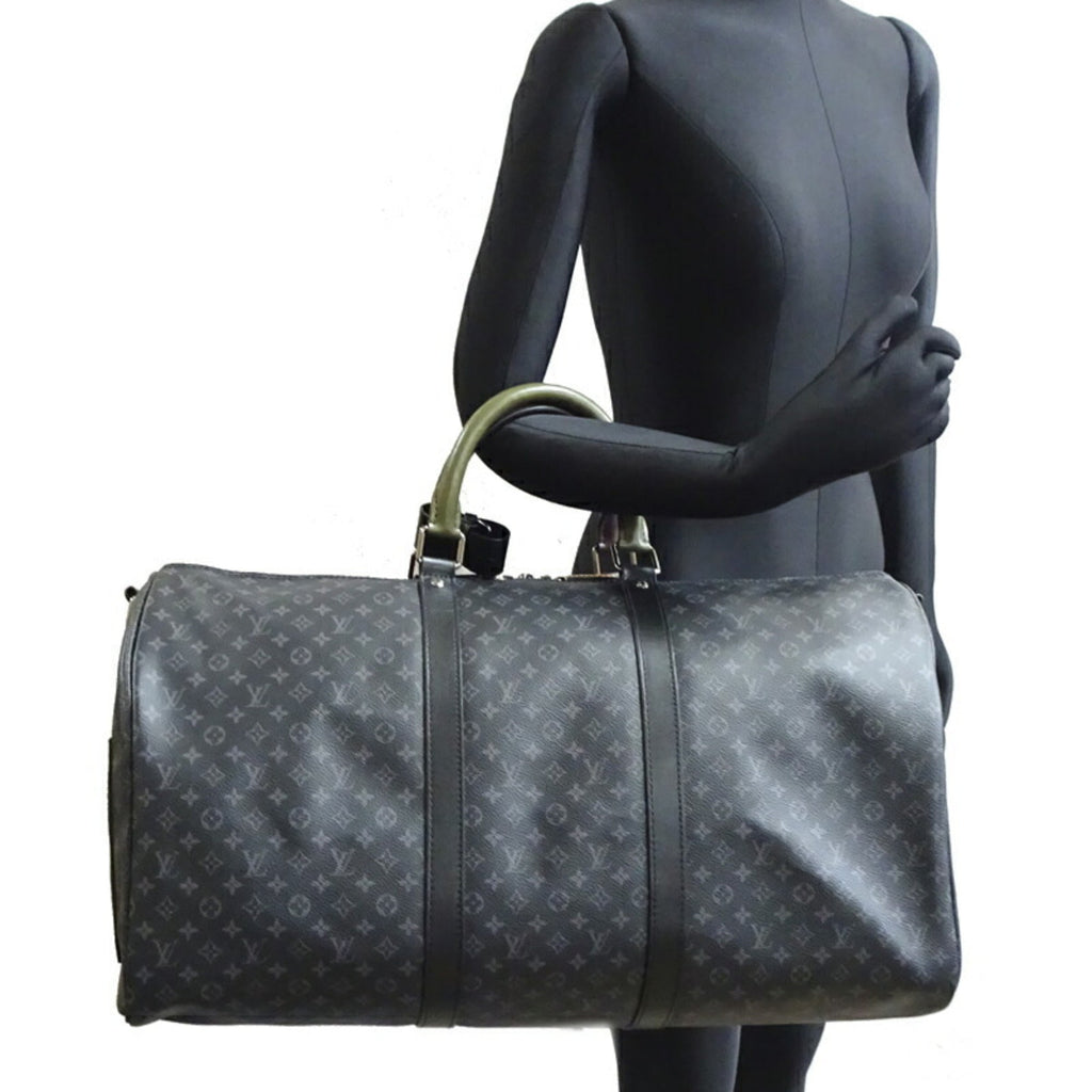 Louis Vuitton Collection Black Brown Green Monogram Eclipse Boston Bag