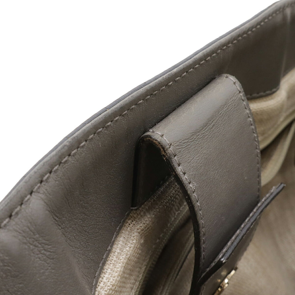 Gucci Microguccissima Gray Micro Gg Leather Handbag Shoulder Bag Tote Bag (Pre-Owned)