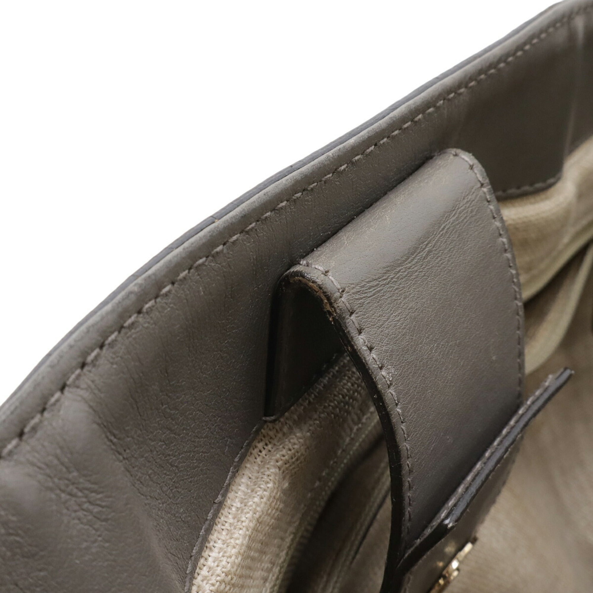 Gucci Microguccissima Gray Micro Gg Leather Handbag Shoulder Bag Tote Bag (Pre-Owned)