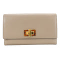 Fendi Beige Grayish Leather Wallet (Bi-Fold)