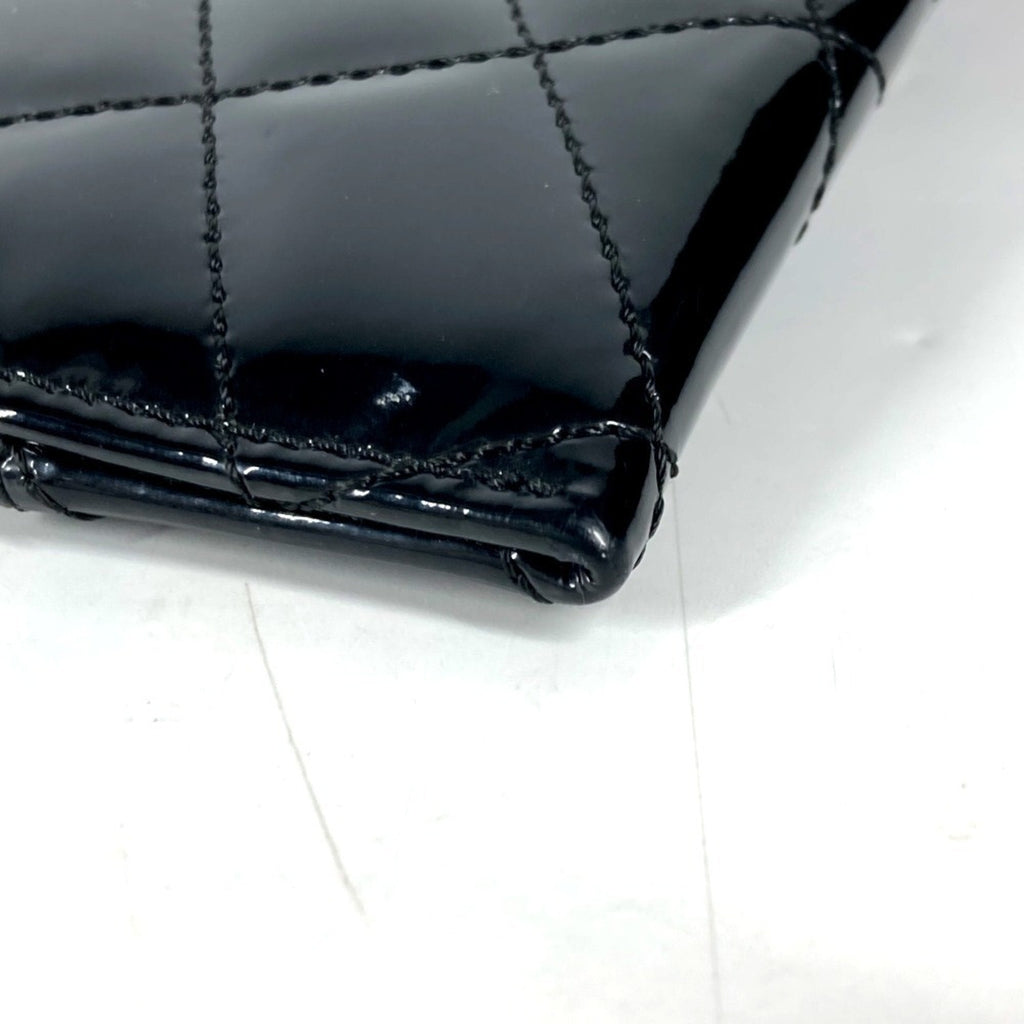 Chanel Black Patent Leather Clutch Bag Pouch