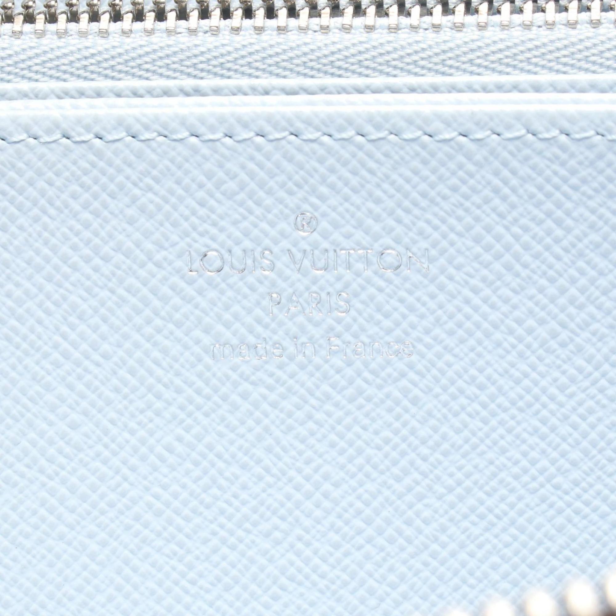 Louis Vuitton Brown Light Blue Monogram Coated Canvas Long Wallet