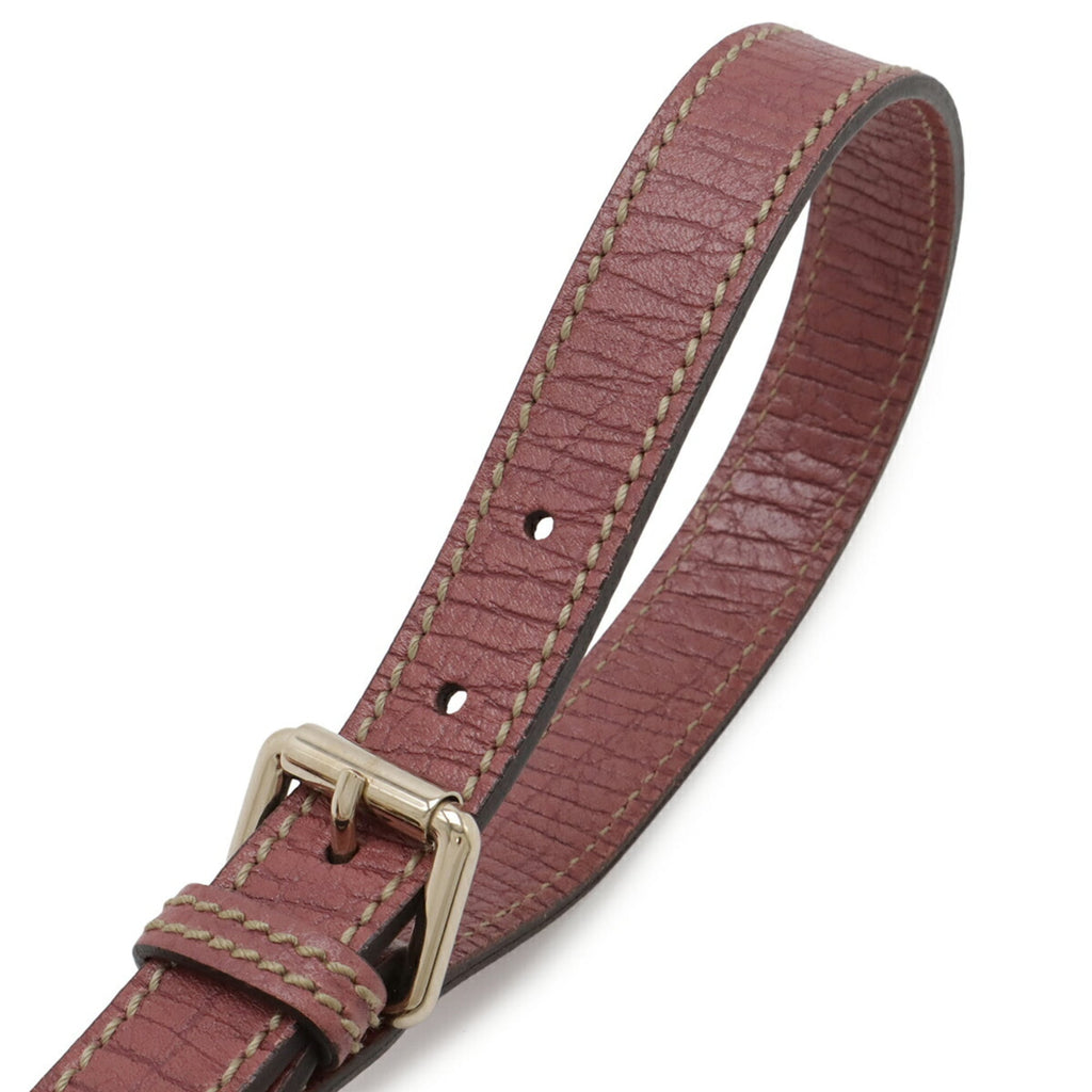 Gucci Beige Pink Purple Canvas Leather Shoulder Bag (Pre-Owned)