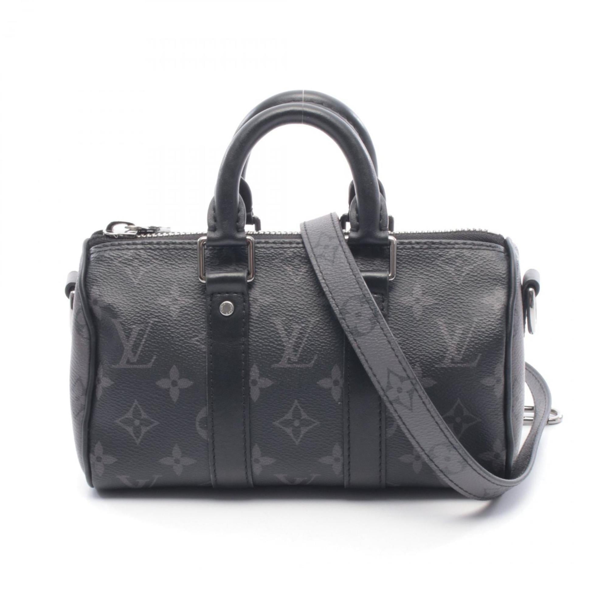 Louis Vuitton Black Coated Canvas Leather Handbag