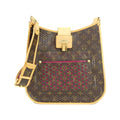 Louis Vuitton Monogram Perfo Fuchsia Marron Coated Canvas Shoulder Bag