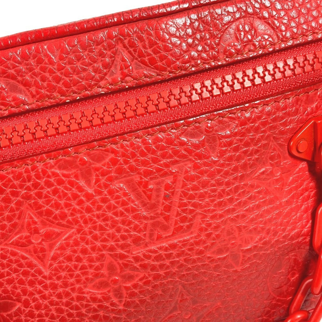 Louis Vuitton Red Color Monogram Empreinte Leather Clutch Bag