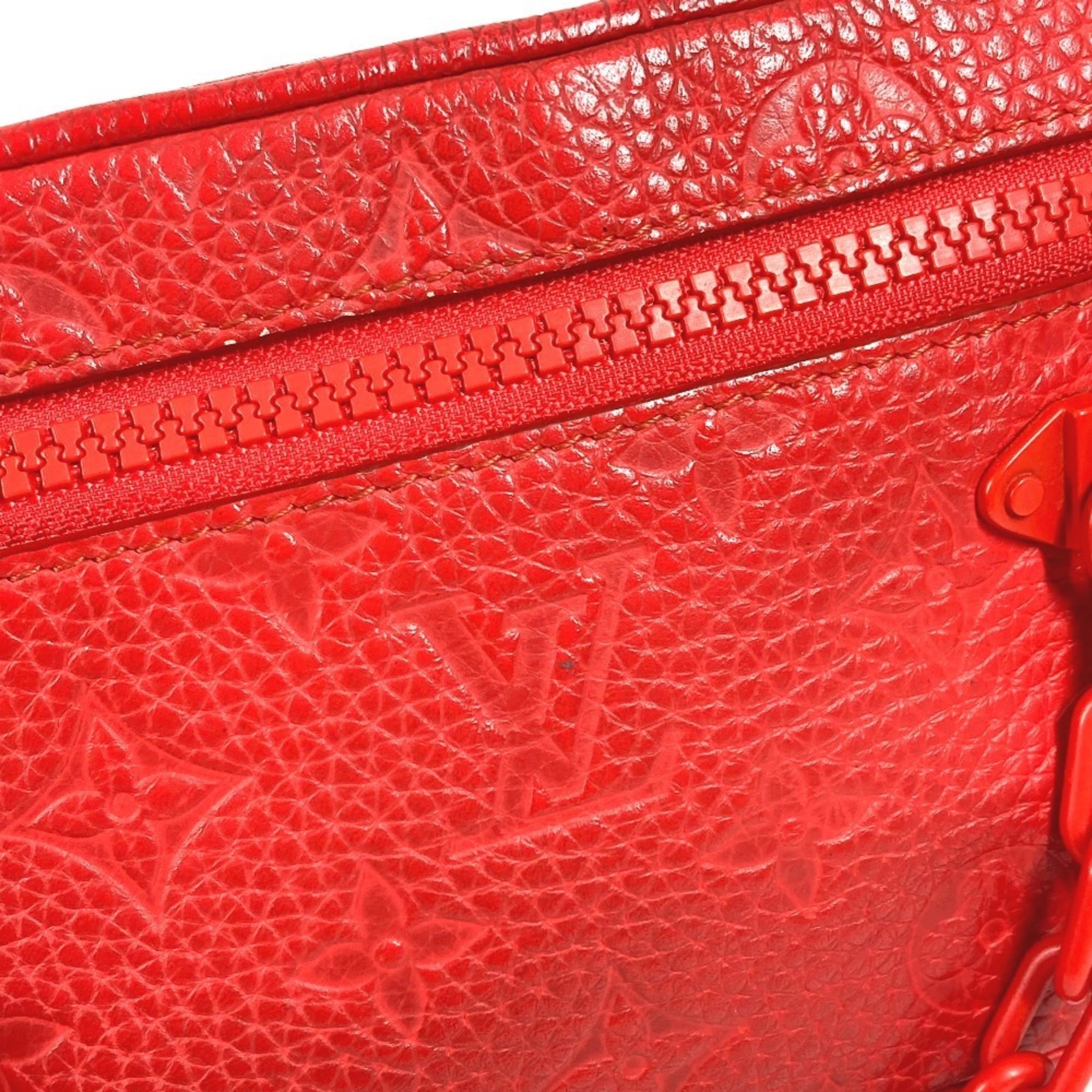 Louis Vuitton Red Color Monogram Empreinte Leather Clutch Bag
