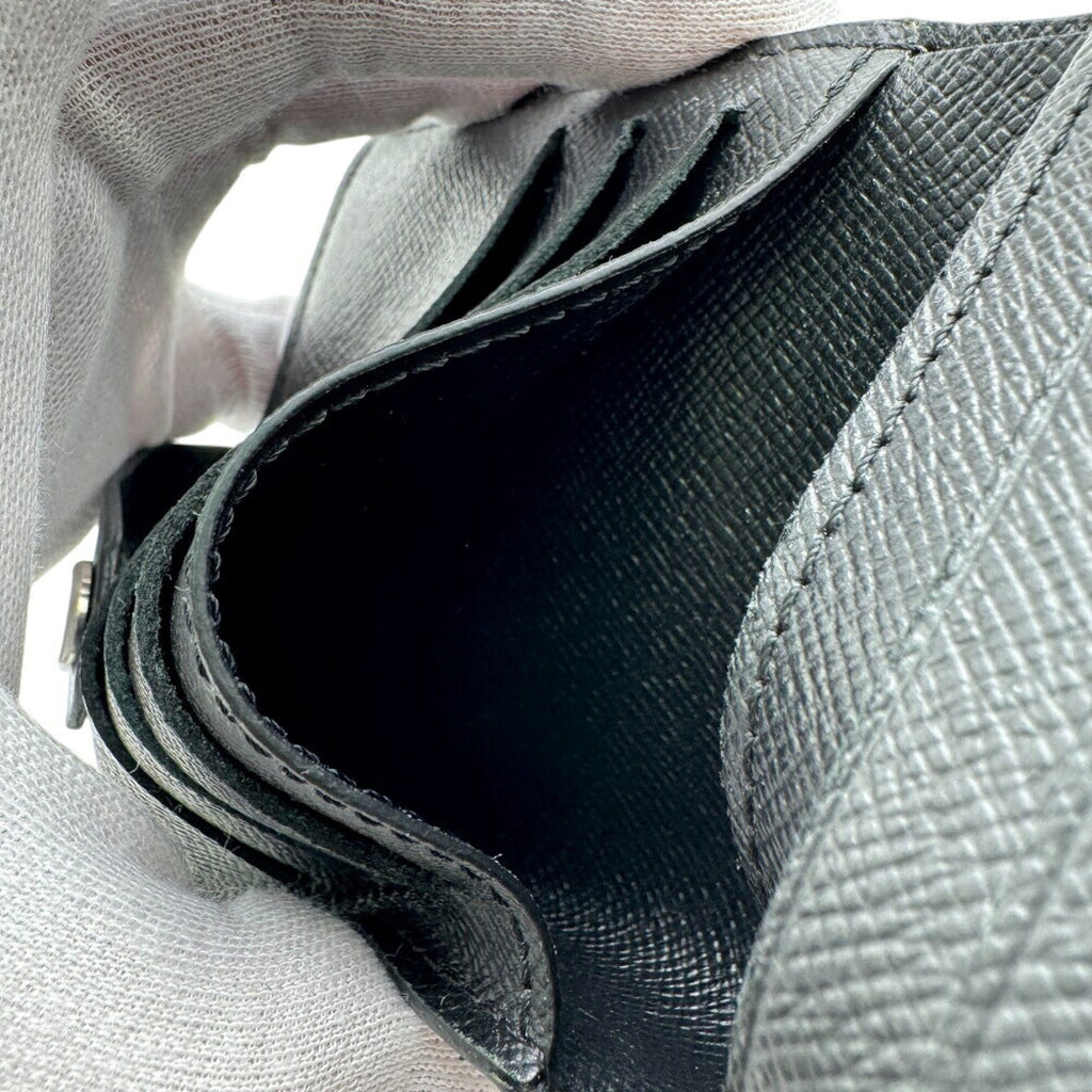 Louis Vuitton Black Gray Leather Wallet