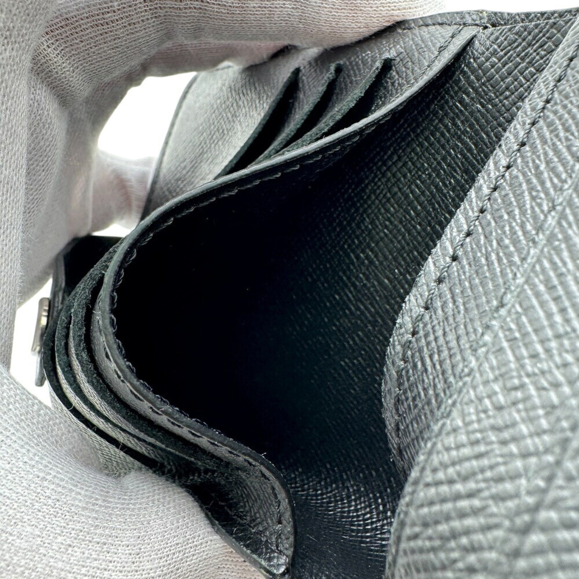 Louis Vuitton Black Gray Leather Wallet