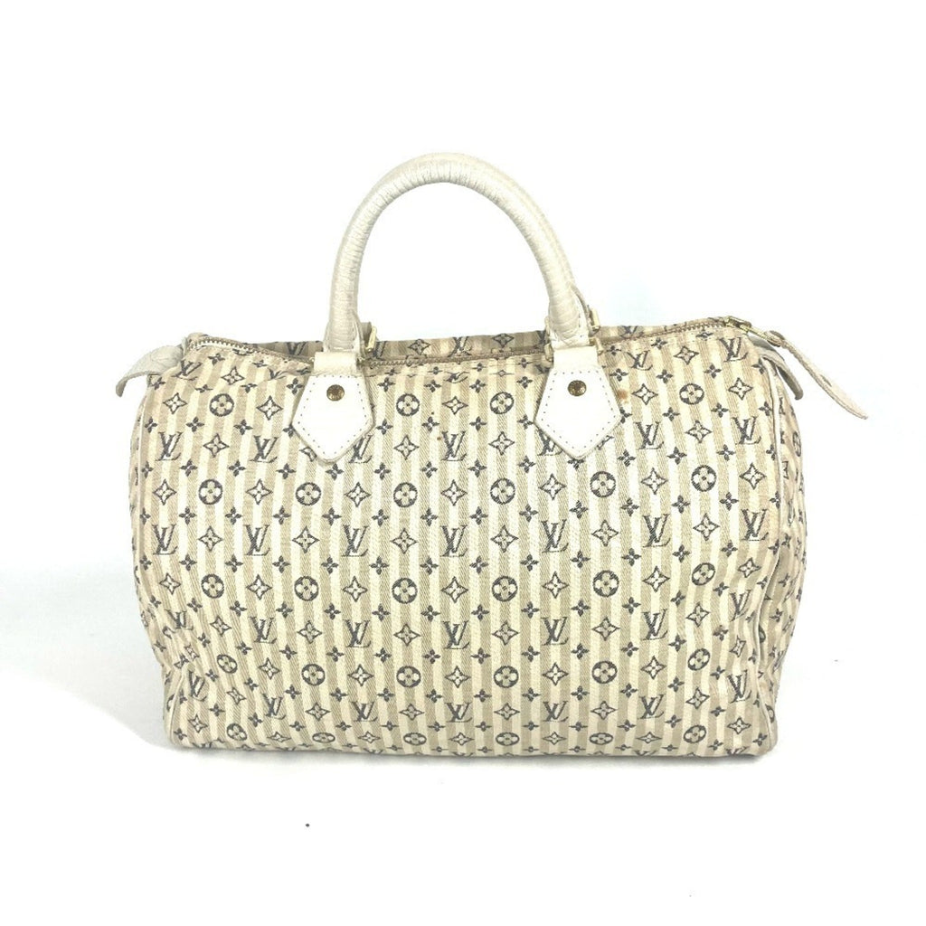 Louis Vuitton Monogram Mini Lin Navy White Monogram Mini Lin Boston Bag Handbag