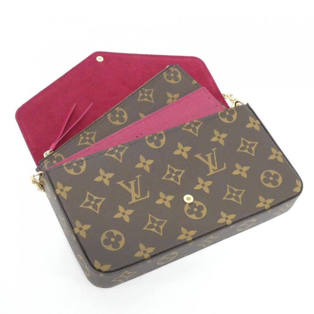 Louis Vuitton Monogram Marron Coated Canvas Pochette Shoulder Bag