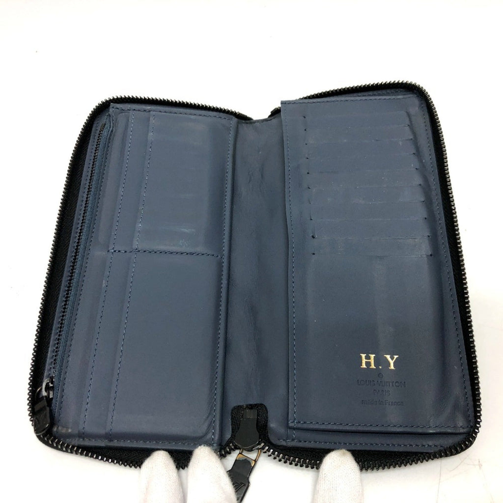 Louis Vuitton Monogram Shadow Galle Navy Monogram Shadow Long Wallet