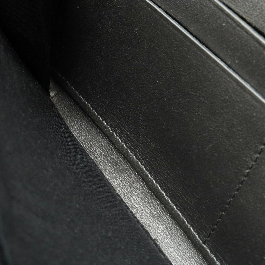 Chanel Metallic Gray Grained Calfskin Long Wallet (Bi-Fold)