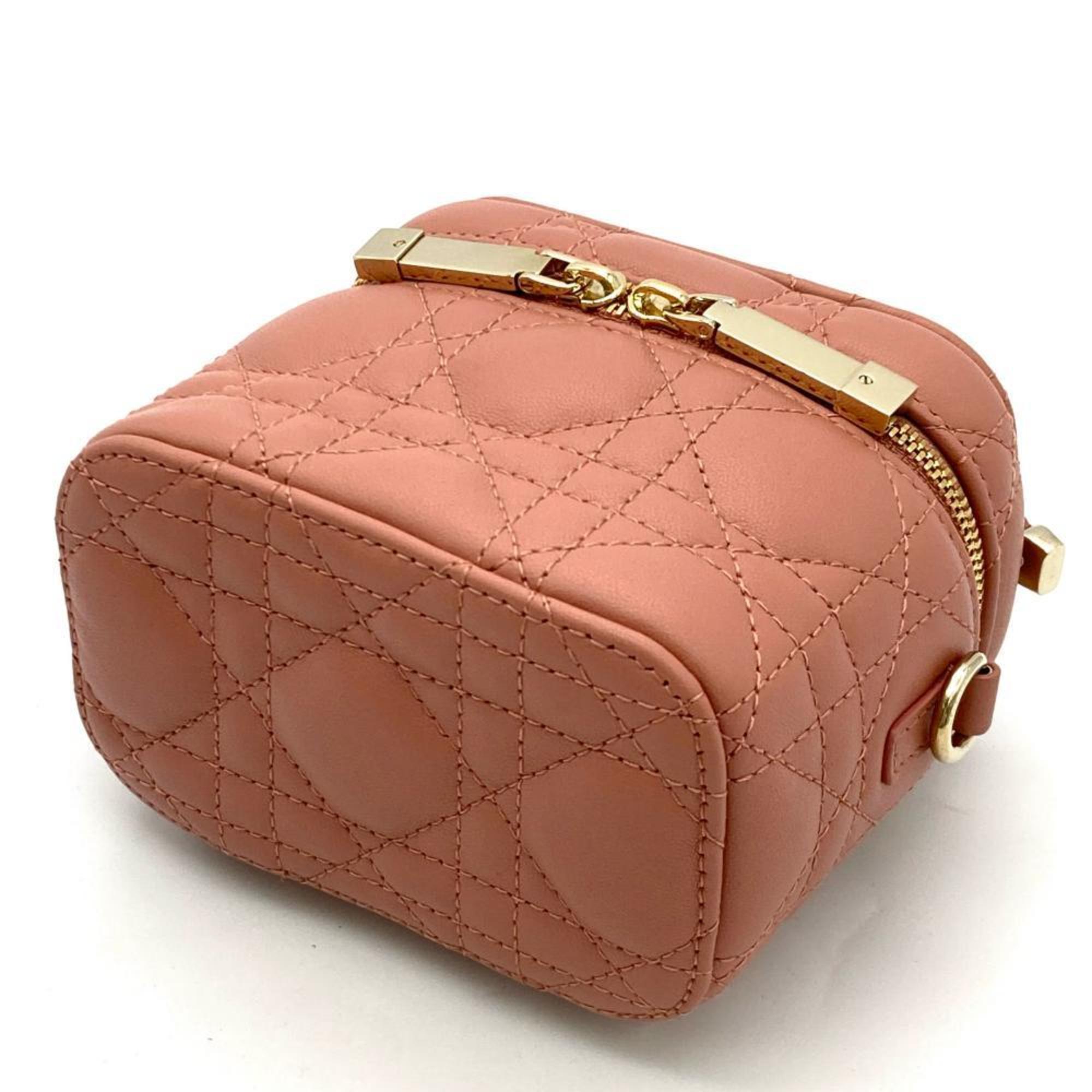 Christian Dior Pink Leather Shoulder Bag Vanity Bag (Pre-Owned)